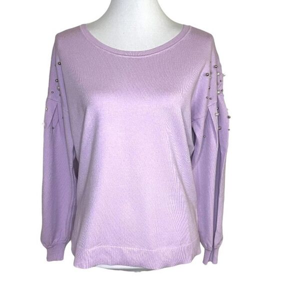 INC International Concepts Lavender Puff Sleeve Sweater size Medium - Picture 1 of 9